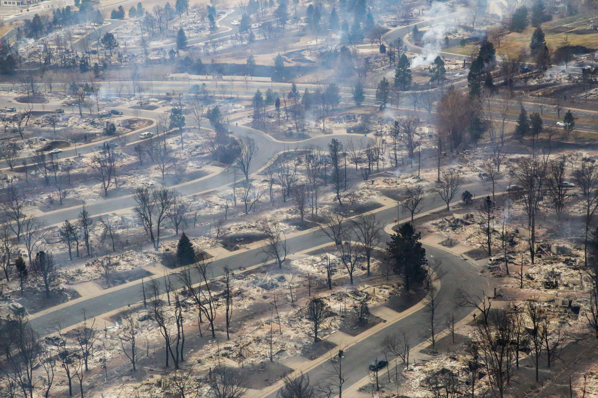 Marshall Fire — burned homes in Louisville, Colorado, December 2021